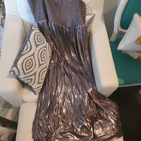 New - Plus Size Torrid Shiny Silver Casual/Party Dress (Size 22/24) - Picture 2 of 4